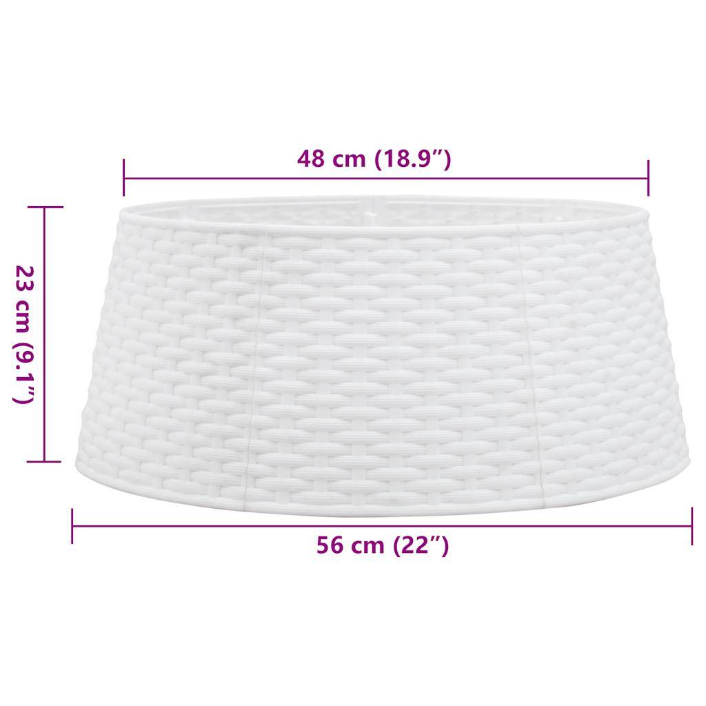 Vidaxl - Jupe de sapin de Noël-Collier de sapin de Noël-Cache pied de sapin blanc Ø56x23 cm plastique - Image 9