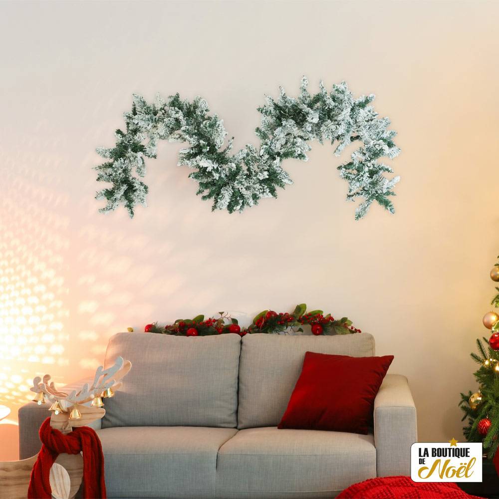 Guirlande en sapin artificiel enneigé 160 branches 180 cm - Image 3