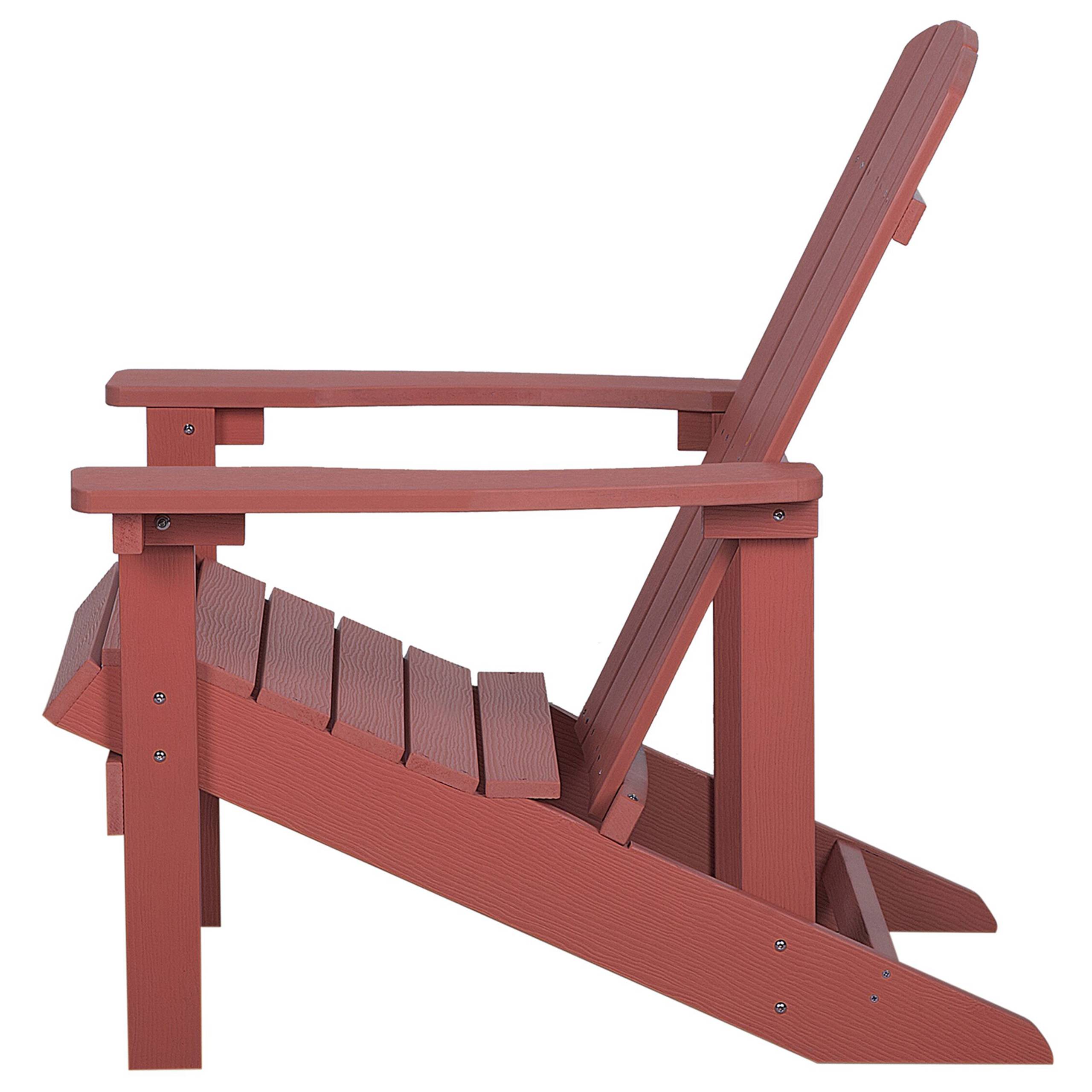 Beliani - Chaise de jardin Bois synthétique Rouge ADIRONDACK - 75x88x88- Beliani - Image 6