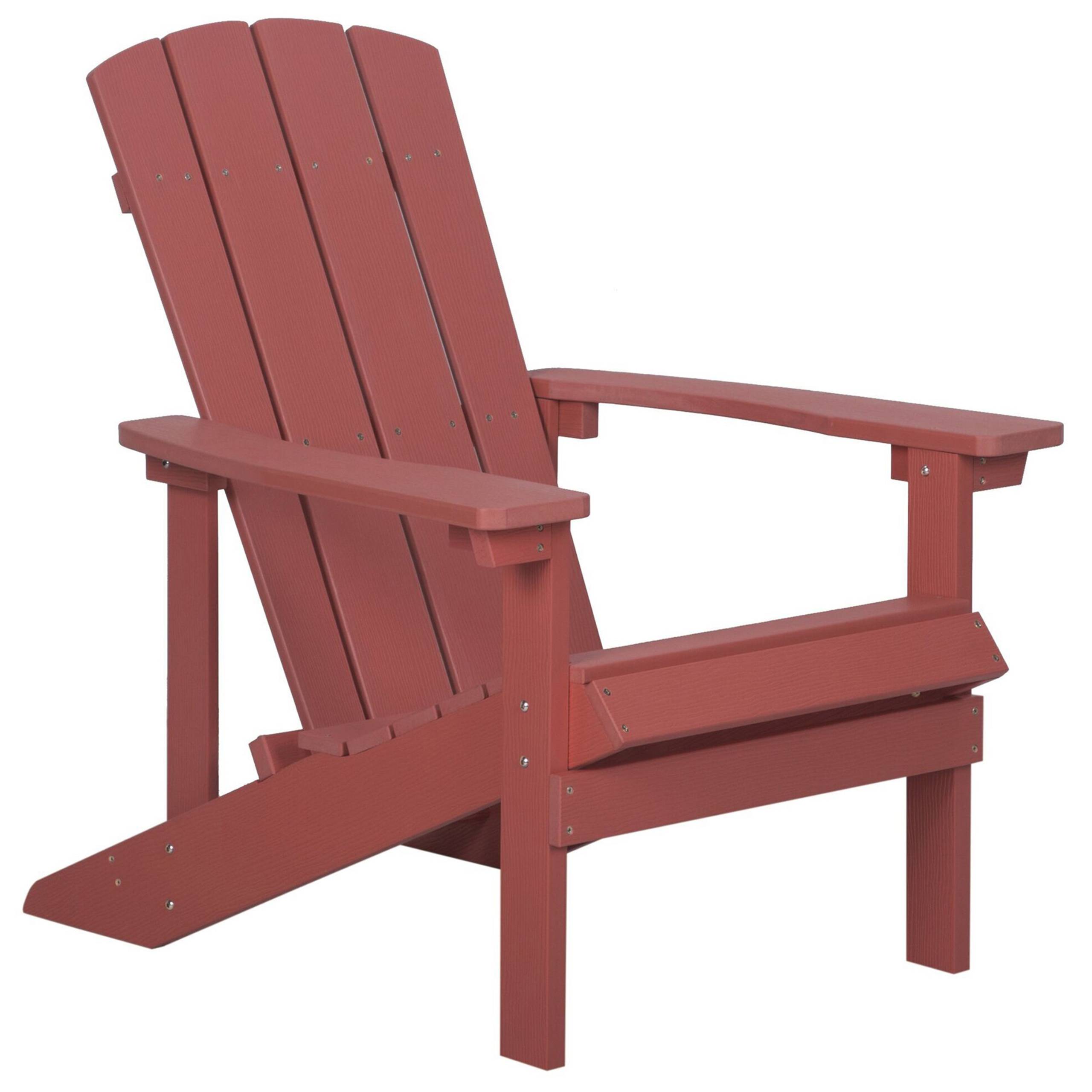 Beliani - Chaise de jardin Bois synthétique Rouge ADIRONDACK - 75x88x88- Beliani - Image 4