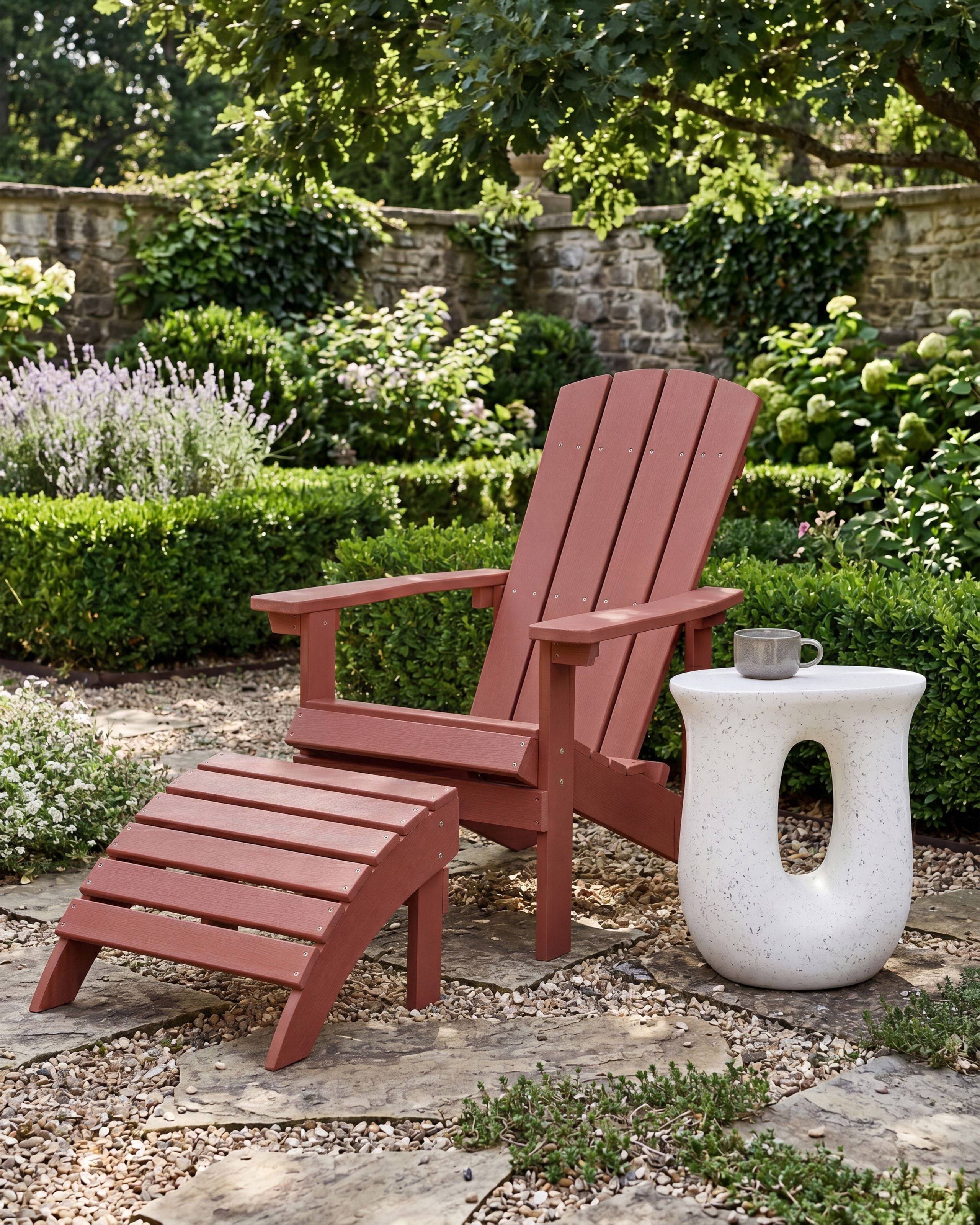 Beliani - Chaise de jardin Bois synthétique Rouge ADIRONDACK - 75x88x88- Beliani - Image 1