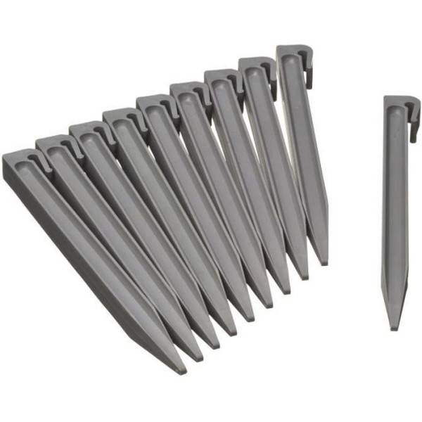 Ancres pour bordure de jardin en polypropylene - NATURE - H 26,7 x 1,9 x 1,8 cm - Gris - Image 1