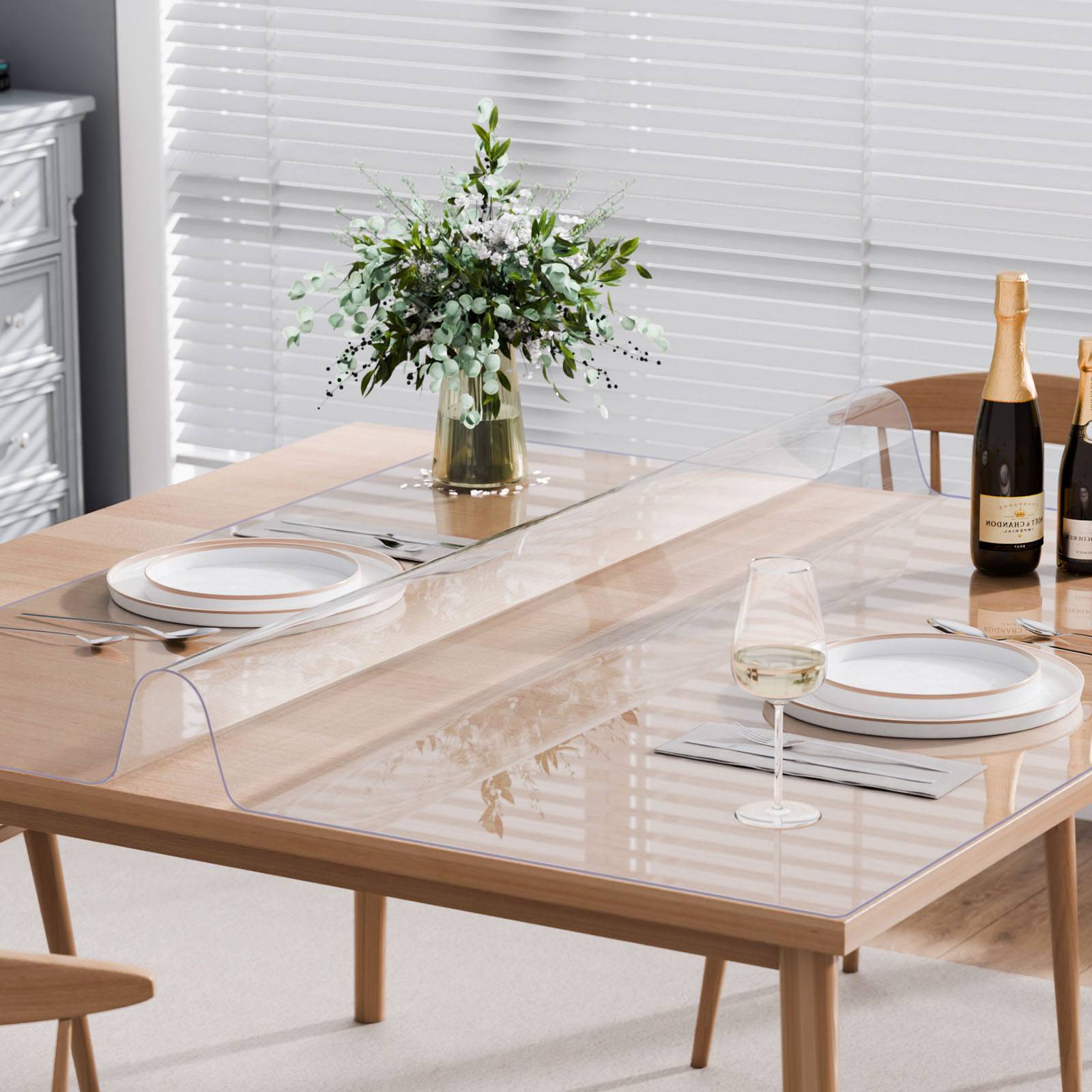 Vevor - VEVOR Nappe PVC transparente, 54x54", 1.5mm, carrée, résistant eau, bureau, salle à manger. - Image 8