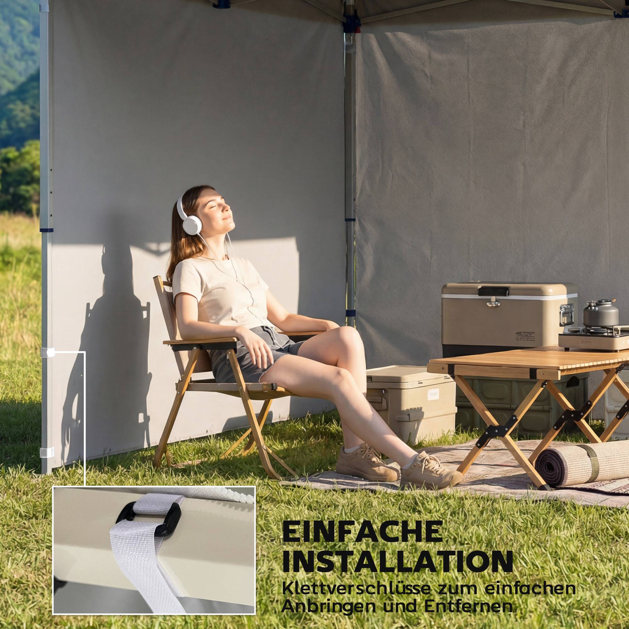 ComfortXL - Toiles de rechange tissu Oxford pour tonnelle pliante parois zippées 3x3m gris clair - ComfortXL Outdoor Living - Image 9