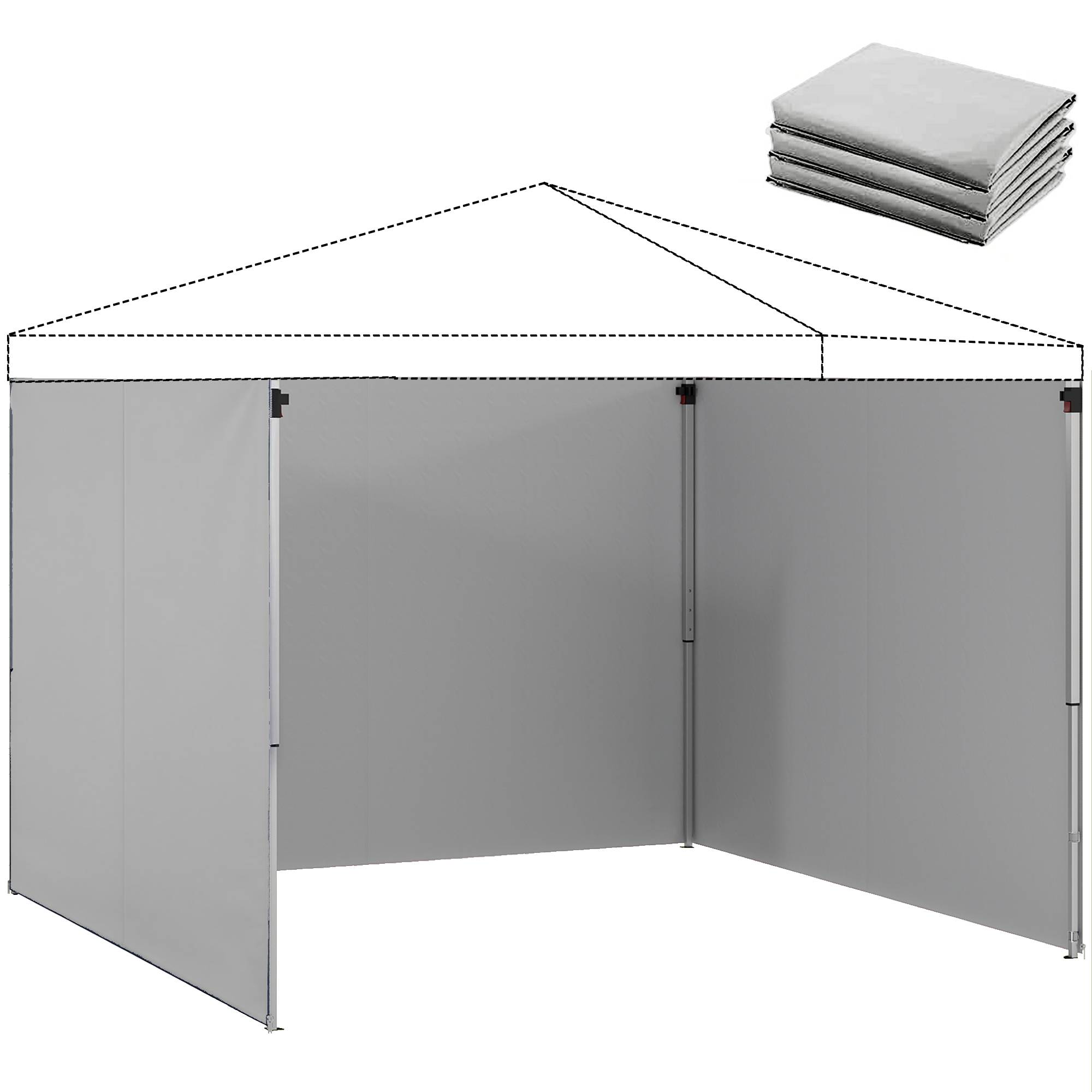 ComfortXL - Toiles de rechange tissu Oxford pour tonnelle pliante parois zippées 3x3m gris clair - ComfortXL Outdoor Living - Image 1