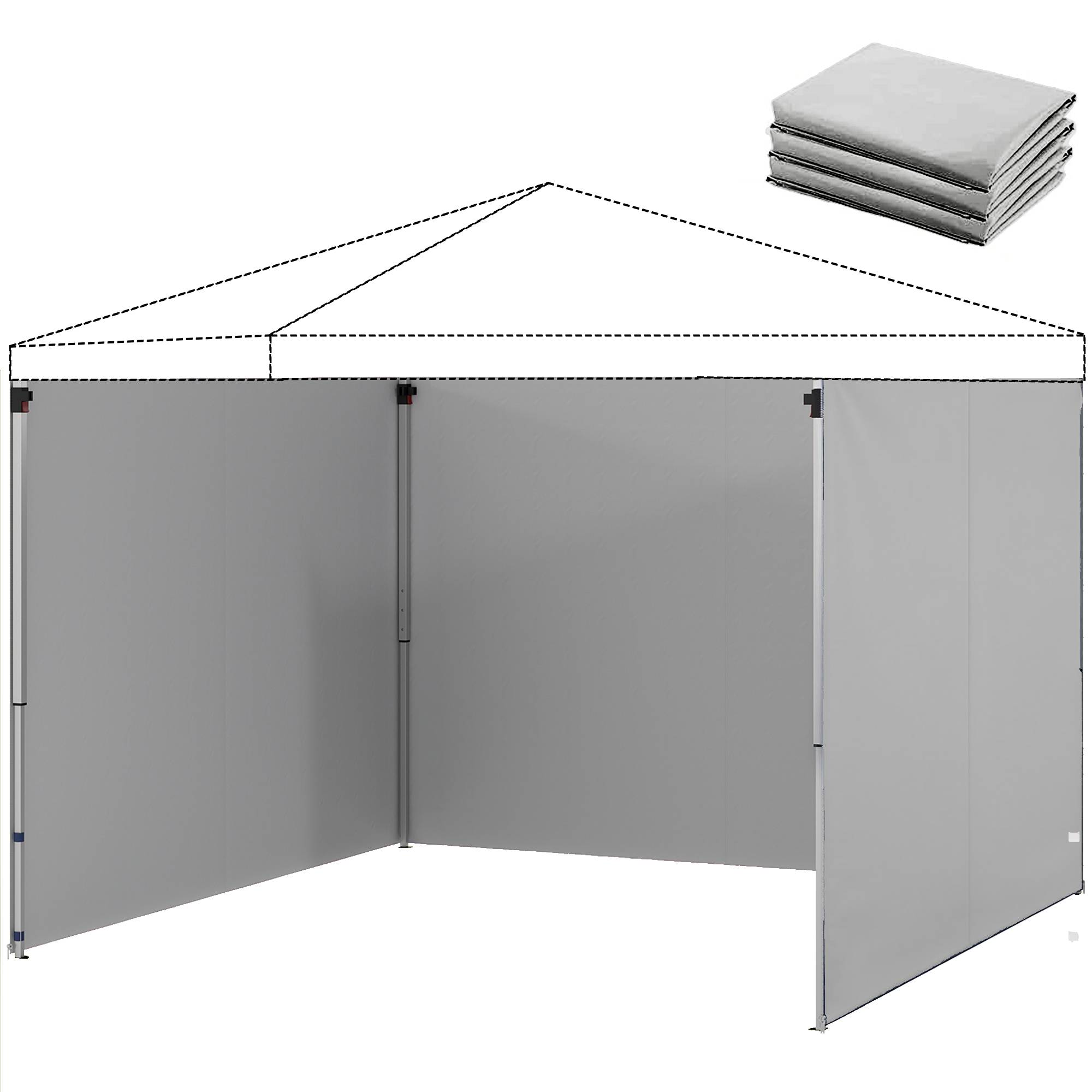 ComfortXL - Toiles de rechange tissu Oxford pour tonnelle pliante parois zippées 3x3m gris clair - ComfortXL Outdoor Living - Image 2