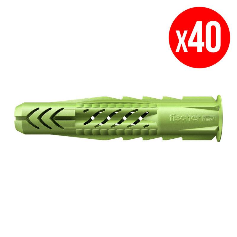 Fischer - Sachet de 40 chevilles universelles UX GREEN FISCHER 524855 Ø6 x 50 mm sans vis Fischer - Image 1