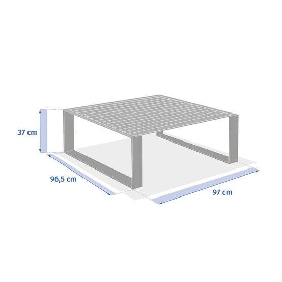 Hesperide - Table basse de jardin carrée "Allure" avoine 97 x 97 x 37cm en aluminium Hespéride - Image 5