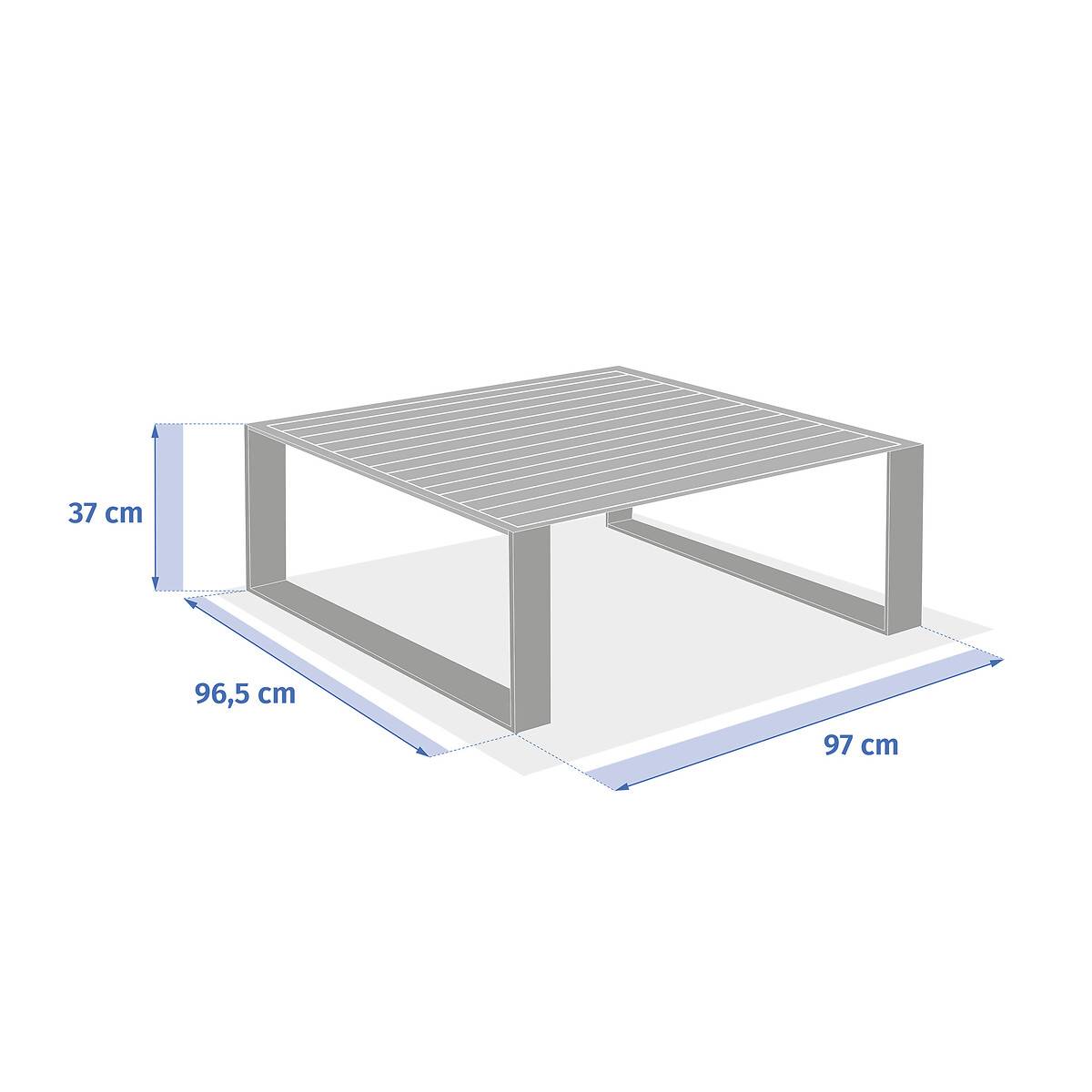 Hesperide - Table basse de jardin carrée "Allure" avoine 97 x 97 x 37cm en aluminium  Hespéride - Image 5