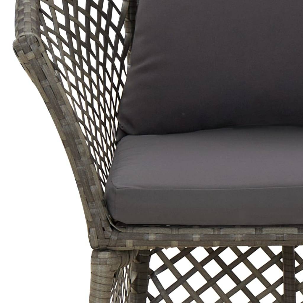 Helloshop26 - Salon de jardin meuble d'extérieur ensemble de mobilier 2 pièces avec coussins gris résine tressée - Image 6