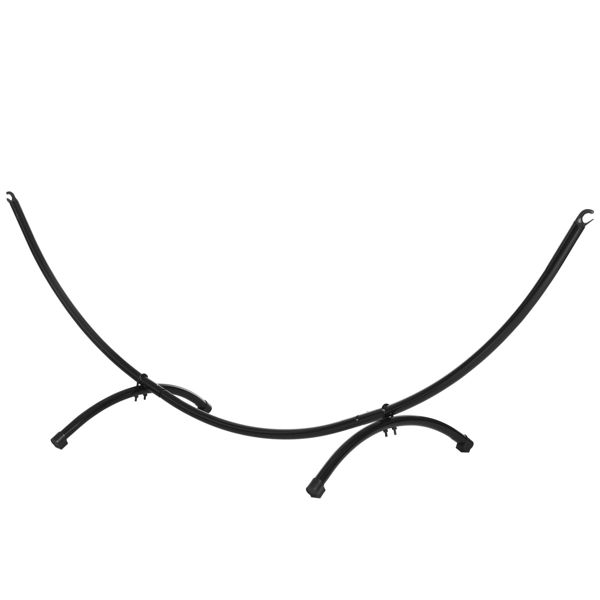 Support pour Hamac Acier Extérieur Forme Arc Base Antidérapante Noir 300x90x100cm - ComfortXL Outdoor Living - Image 2