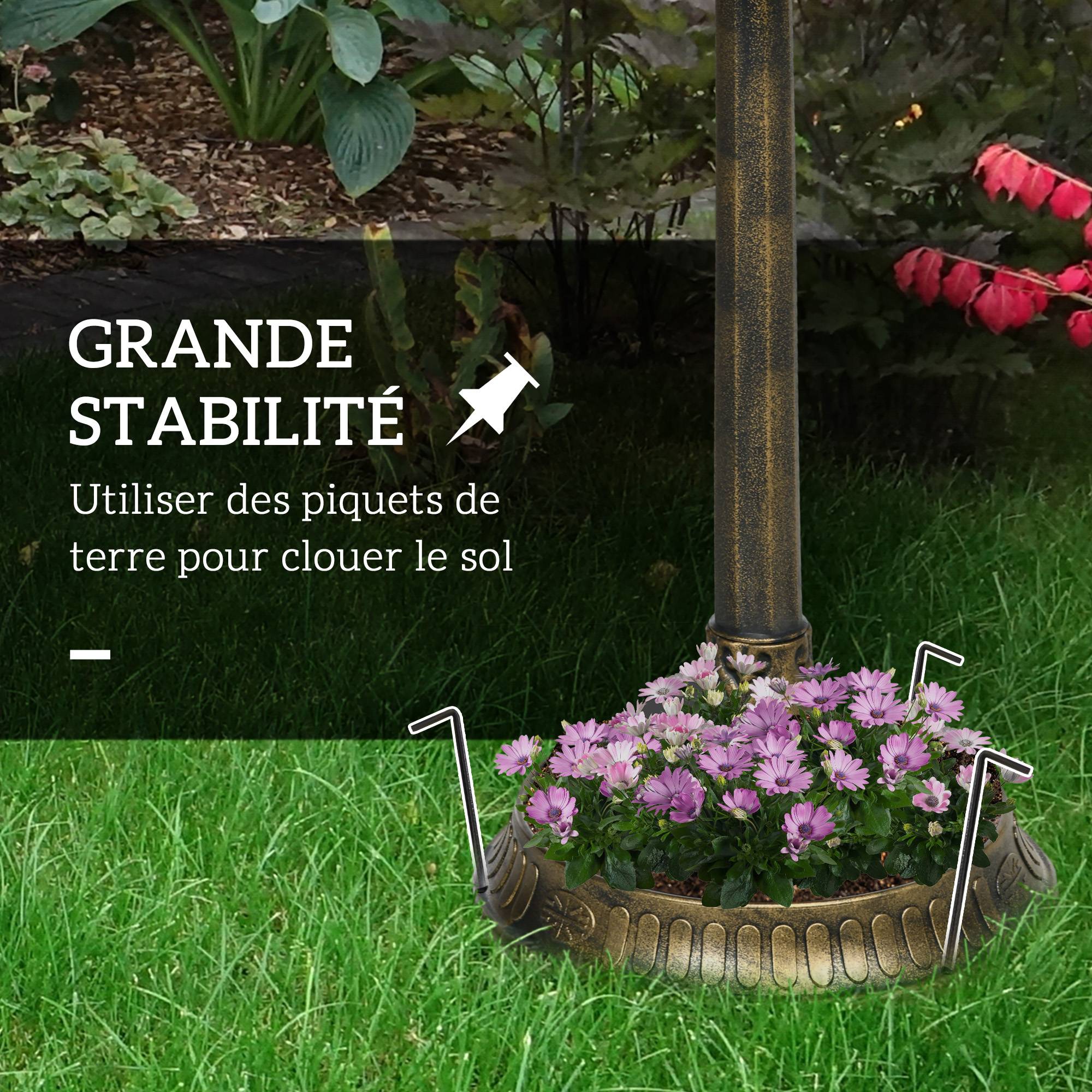 ComfortXL - Bain d’oiseaux polypropylène Ø 50 x H 72 cm bronze jardin jardinière abreuvoir 2-en-1 - ComfortXL Outdoor Living - Image 8