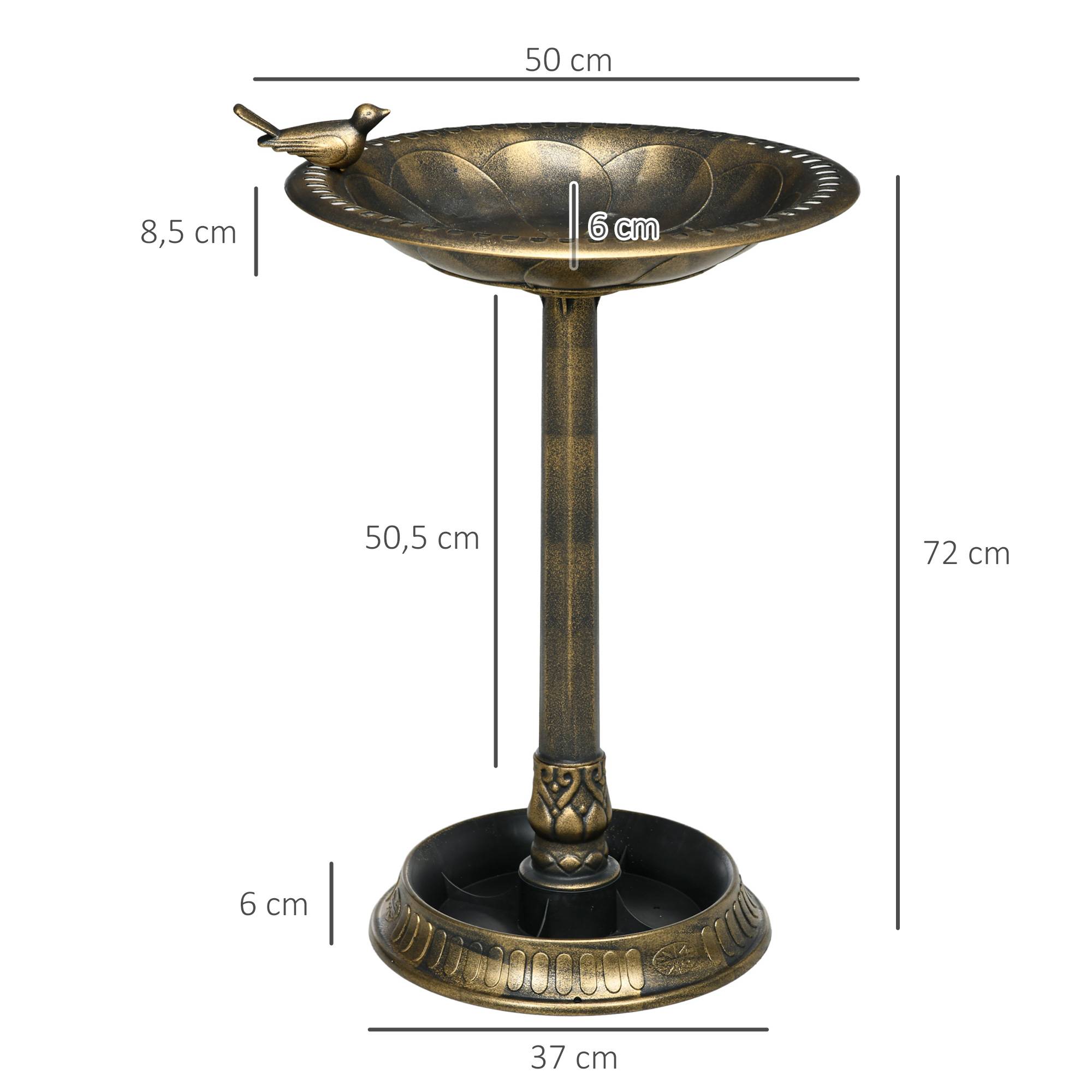 ComfortXL - Bain d’oiseaux polypropylène Ø 50 x H 72 cm bronze jardin jardinière abreuvoir 2-en-1 - ComfortXL Outdoor Living - Image 4
