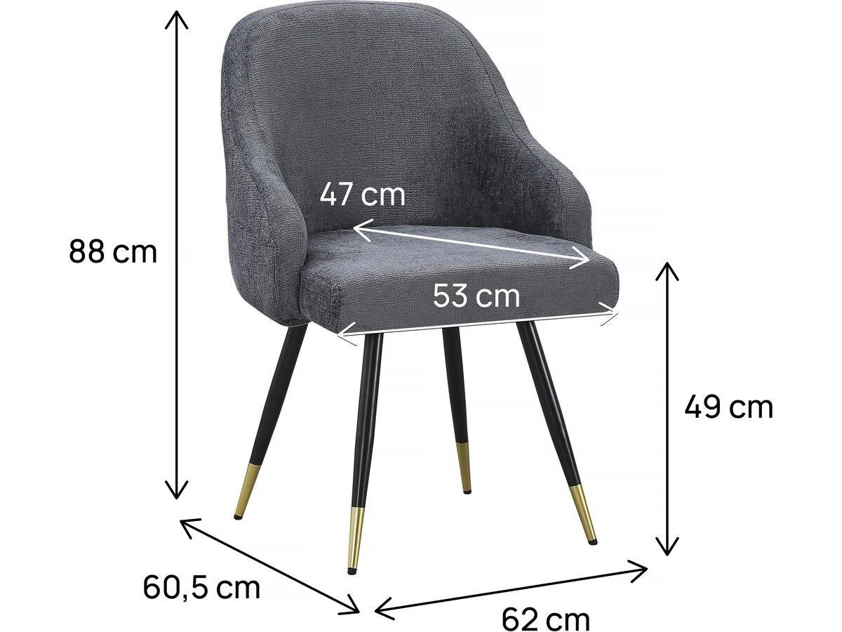 Habitat Et Jardin - Lot De 2 Chaises En Tissu "harmony" - 54 X 57 X 90 Cm - Gris -habitat Et Jardin - Image 3