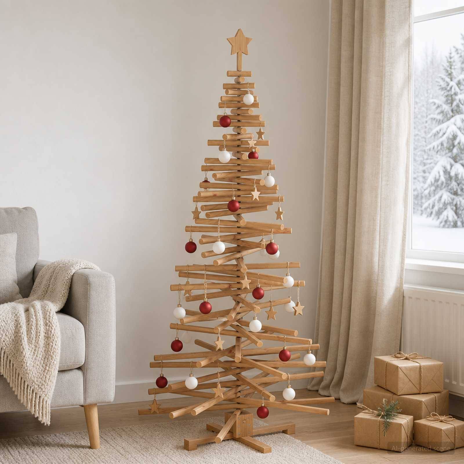 Vidaxl - Arbre de Noël en bois KOTKA 180 cm Bois de pin massif vidaXL 42051526 - Image 4
