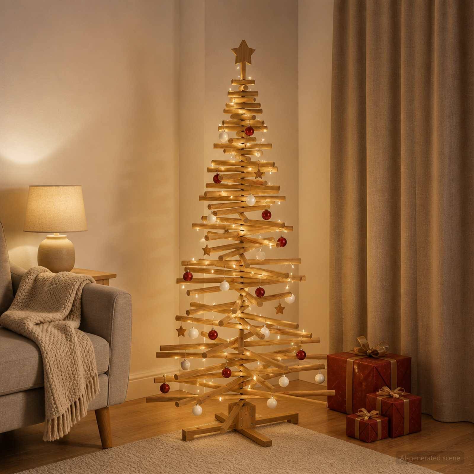 Vidaxl - Arbre de Noël en bois KOTKA 180 cm Bois de pin massif vidaXL 42051526 - Image 1