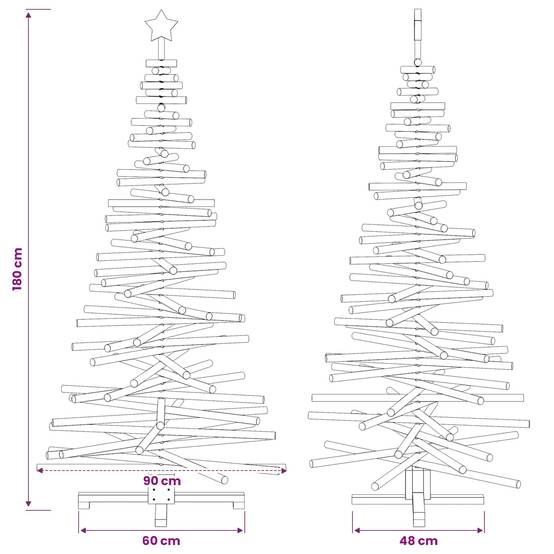 Vidaxl - Arbre de Noël en bois KOTKA 180 cm Bois de pin massif vidaXL 42051526 - Image 3