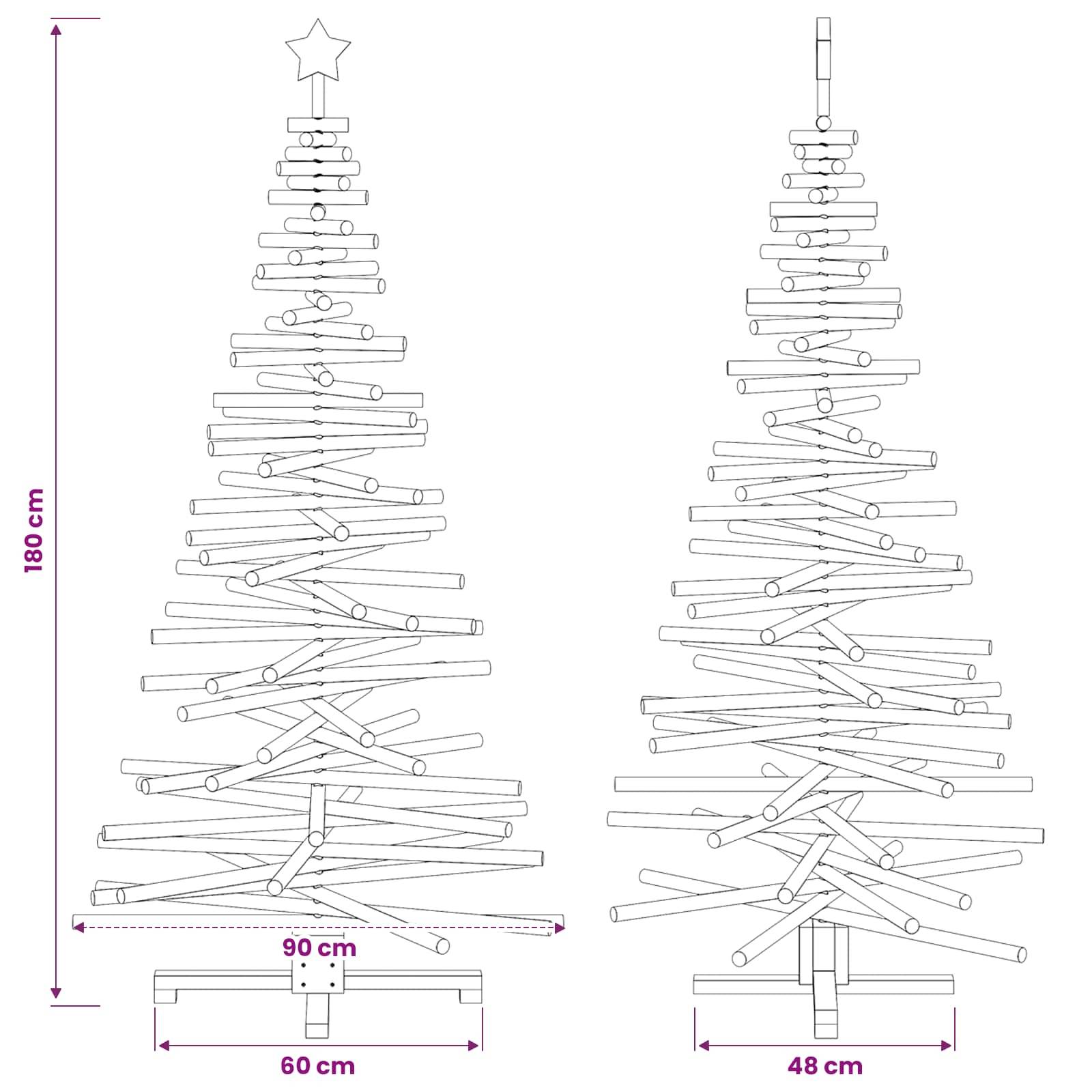 Vidaxl - Arbre de Noël en bois KOTKA 180 cm Bois de pin massif vidaXL 42051526 - Image 3