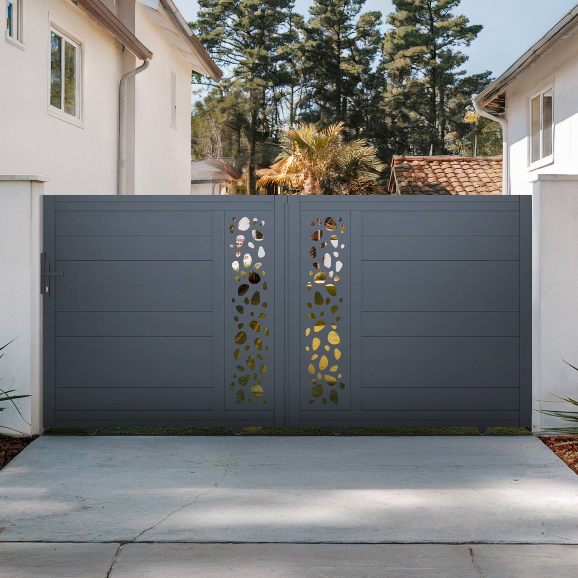 Casanoov Portail coulissant 3 m SUNNY H.140 cm aluminium gris - Image 3