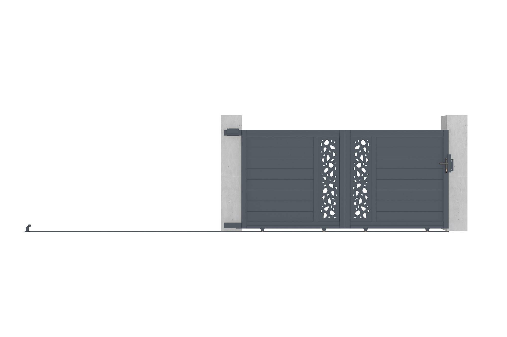 Casanoov Portail coulissant 3 m SUNNY H.140 cm aluminium gris - Image 4