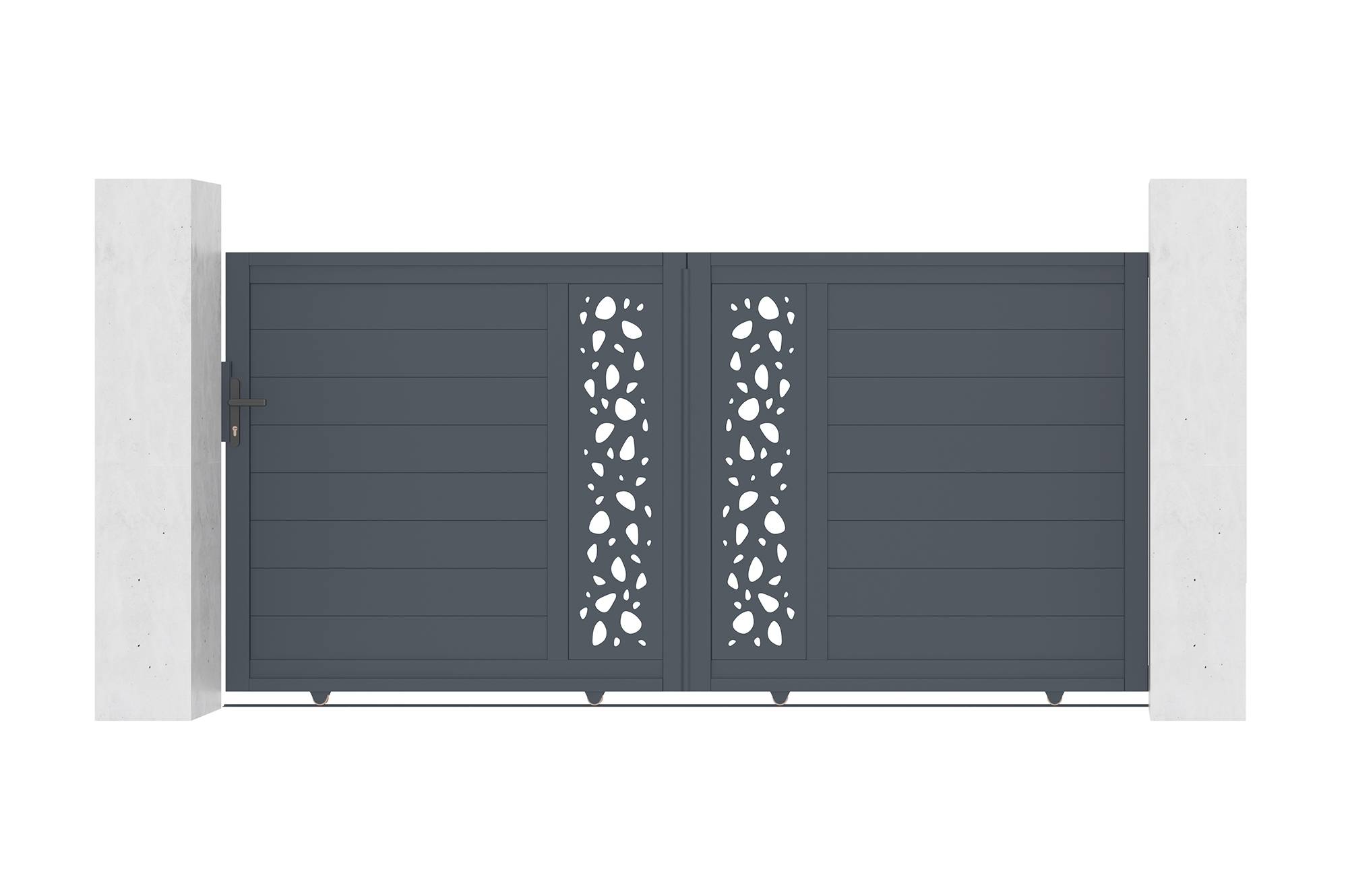 Casanoov Portail coulissant 3 m SUNNY H.140 cm aluminium gris - Image 1