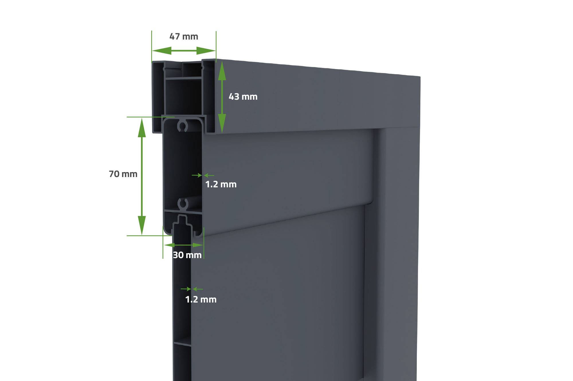 Casanoov Portail coulissant 3 m SUNNY H.140 cm aluminium gris - Image 7