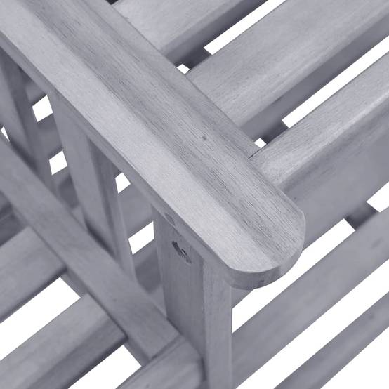 ComfortXL - Salon de Jardin 2 Personnes en Bois d'Acacia Gris, Banc Double avec Table et Coussins Bleus Inclus – ComfortXL Outdoor Living - Image 7
