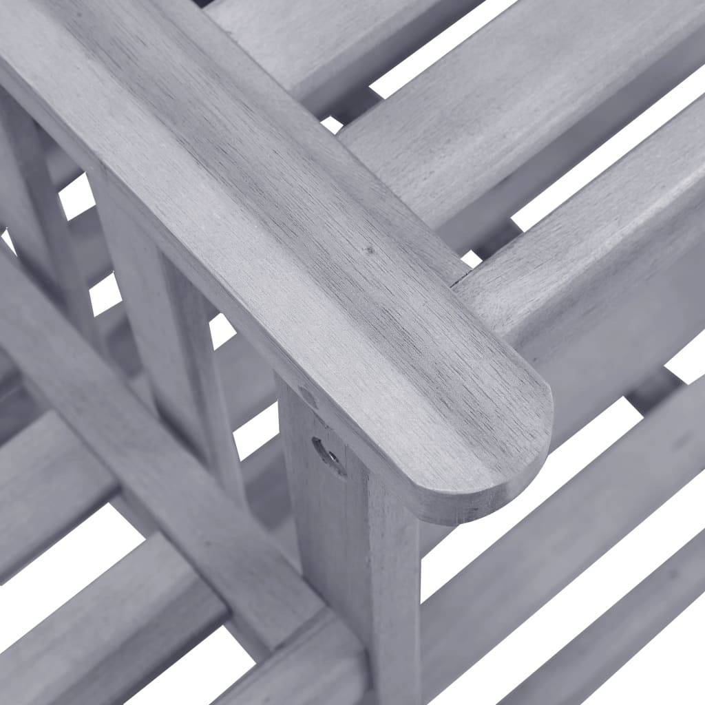 ComfortXL - Salon de Jardin 2 Personnes en Bois d'Acacia Gris, Banc Double avec Table et Coussins Bleus Inclus – ComfortXL Outdoor Living - Image 7