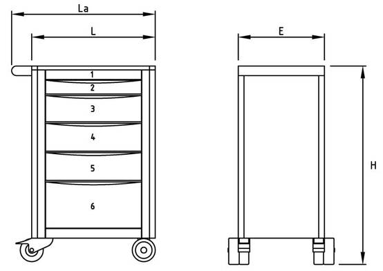 Servante d'atelier XLINER 6 tiroirs anti-basculement – MOB - Image 4