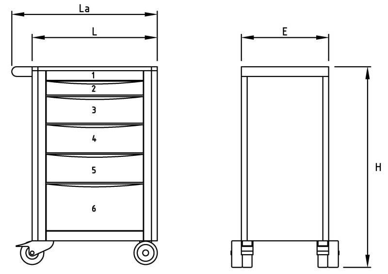 Servante d'atelier XLINER 6 tiroirs anti-basculement – MOB - Image 4