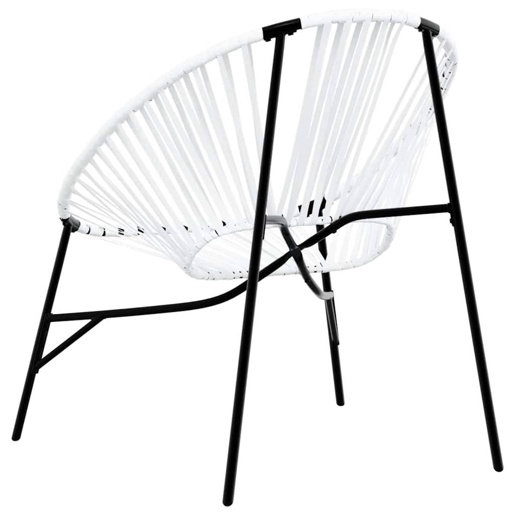 PANGIVO - Lot de 3 Chaises de jardin noir et blanc résine tressée 77 x 68,5 x 82 cm - PANGIVO - Image 8