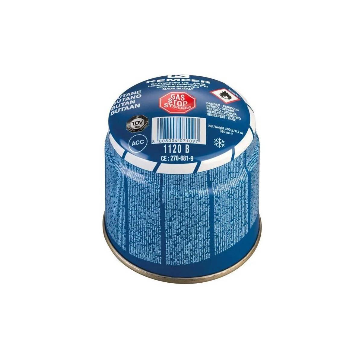 Pack de 8 Cartouches de gaz 190g Perçable Butane pour Réchaud Gaz KEMPER - Image 5