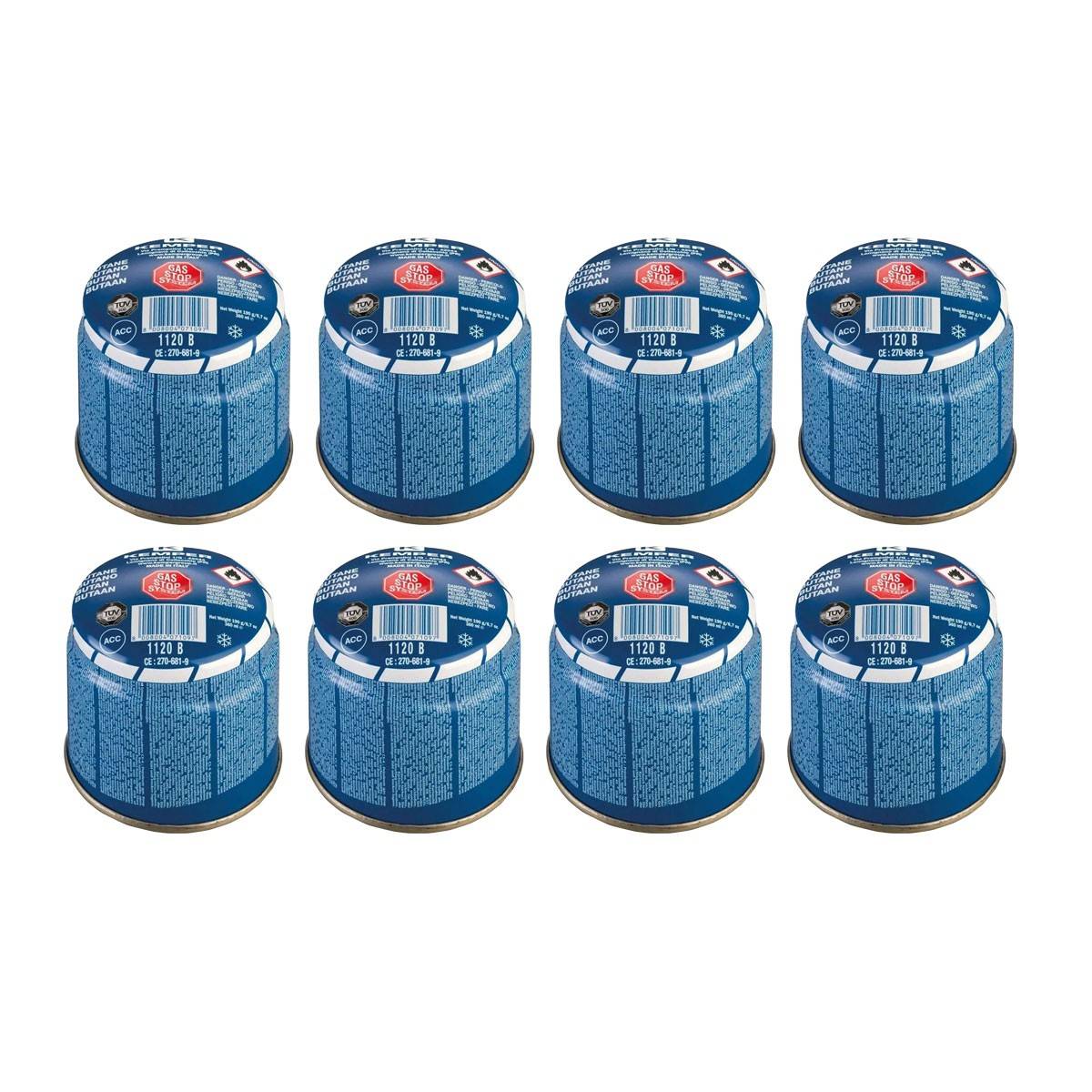 Pack de 8 Cartouches de gaz 190g Perçable Butane pour Réchaud Gaz KEMPER - Image 1