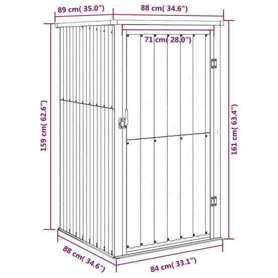 Abri à outils 0.78m² - Cabane à outils - Abri de jardin vert 88x89x161 cm acier galvanisé MAISON CHIC - Image 8