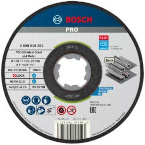 Bosch - Disque à tronçonner X-LOCK 125 x 1mm Standard pour Inox - BOSCH - 2608619262 - Image 1