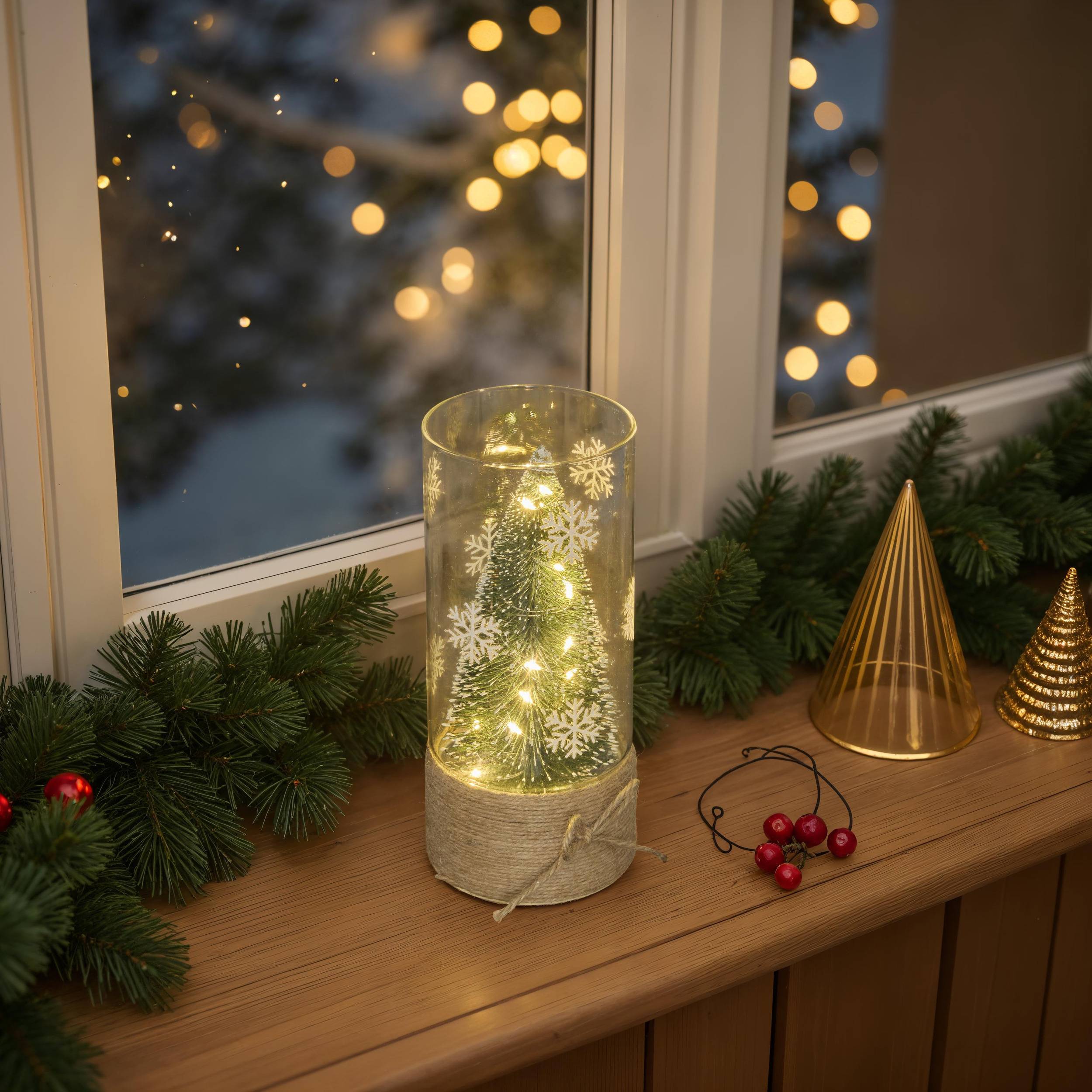 Fééric Lights & Christmas - Sapin de Noël lumineux LED en verre H. 20 cm - Atmosphera Créateur d'intérieur - Image 1