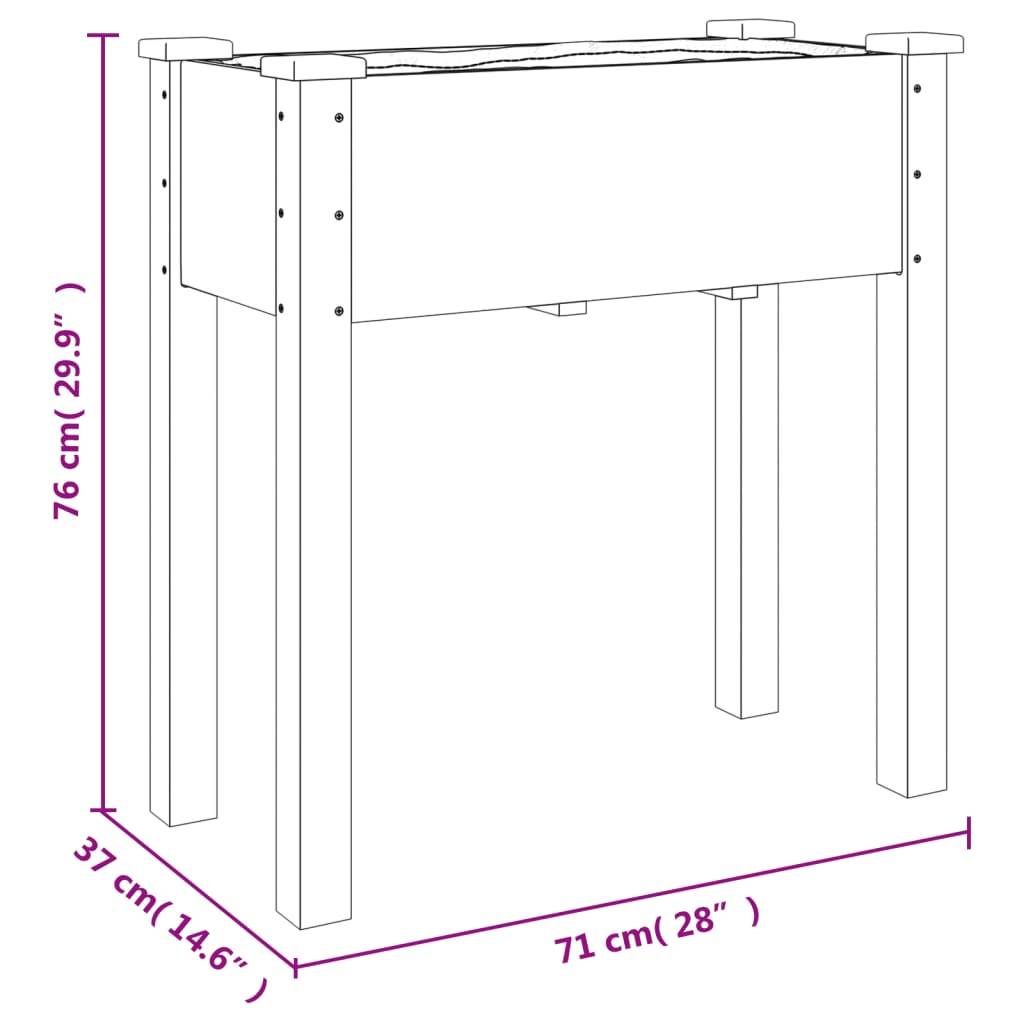 Vidaxl - Jardinière avec doublure 71x37x76 cm bois massif de sapin vidaXL 364230 - Image 3