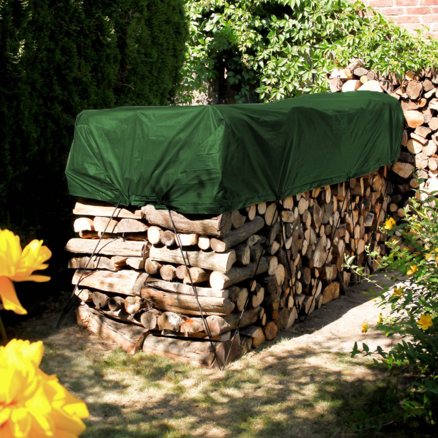 Linxor - Bâche de protection extérieure universelle imperméable réversible avec œillets - 150g - Gris et vert - 4 x 8 m - Linxor - Image 6