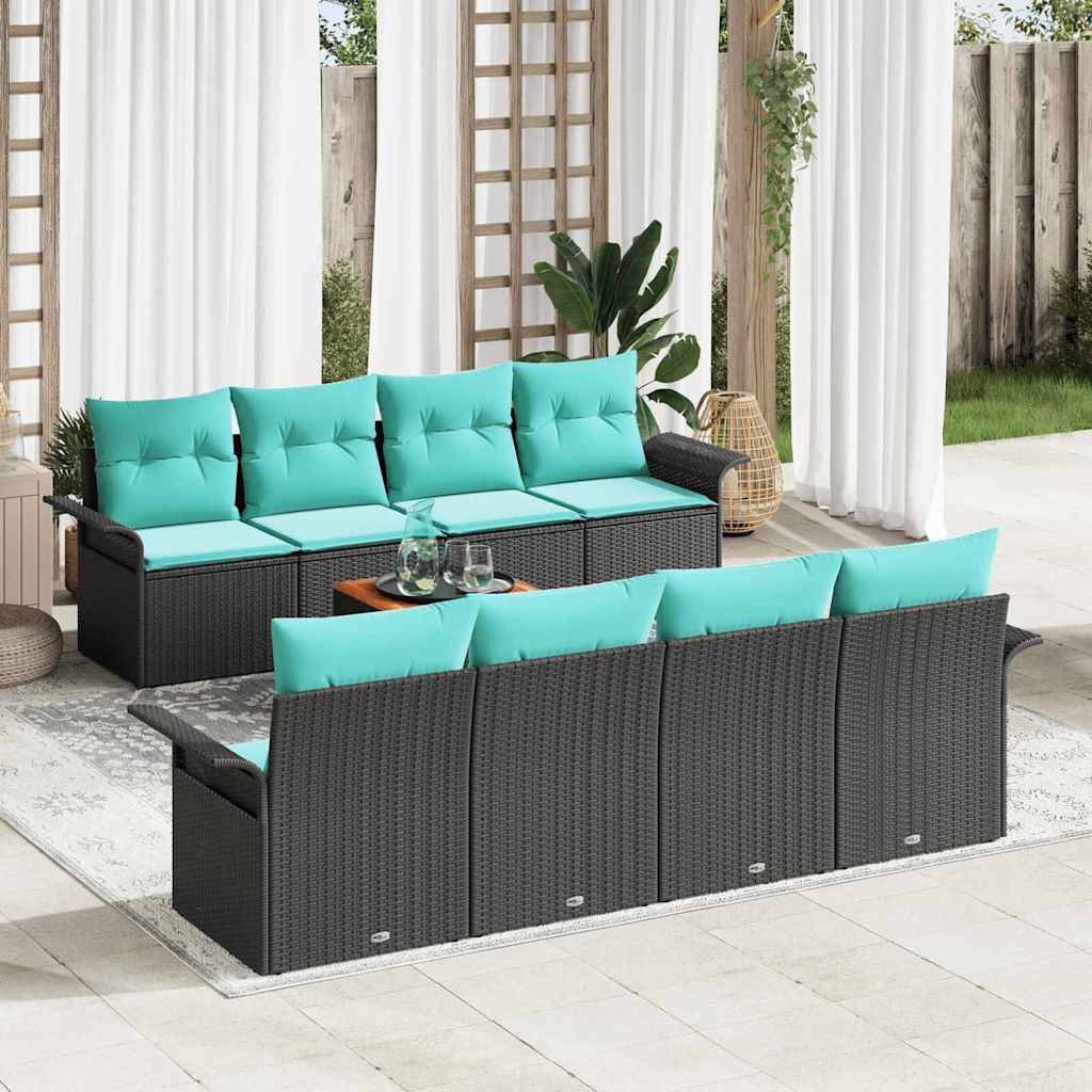 Vidaxl - Ensemble de canapé de jardin avec coussin 9 pcs Noir polyrotin vidaXL 3347305 - Image 1