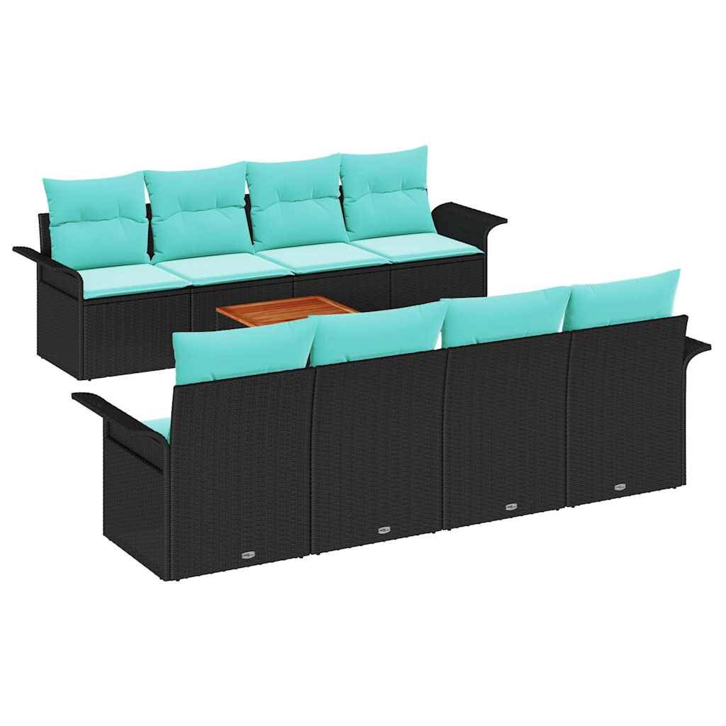 Vidaxl - Ensemble de canapé de jardin avec coussin 9 pcs Noir polyrotin vidaXL 3347305 - Image 2