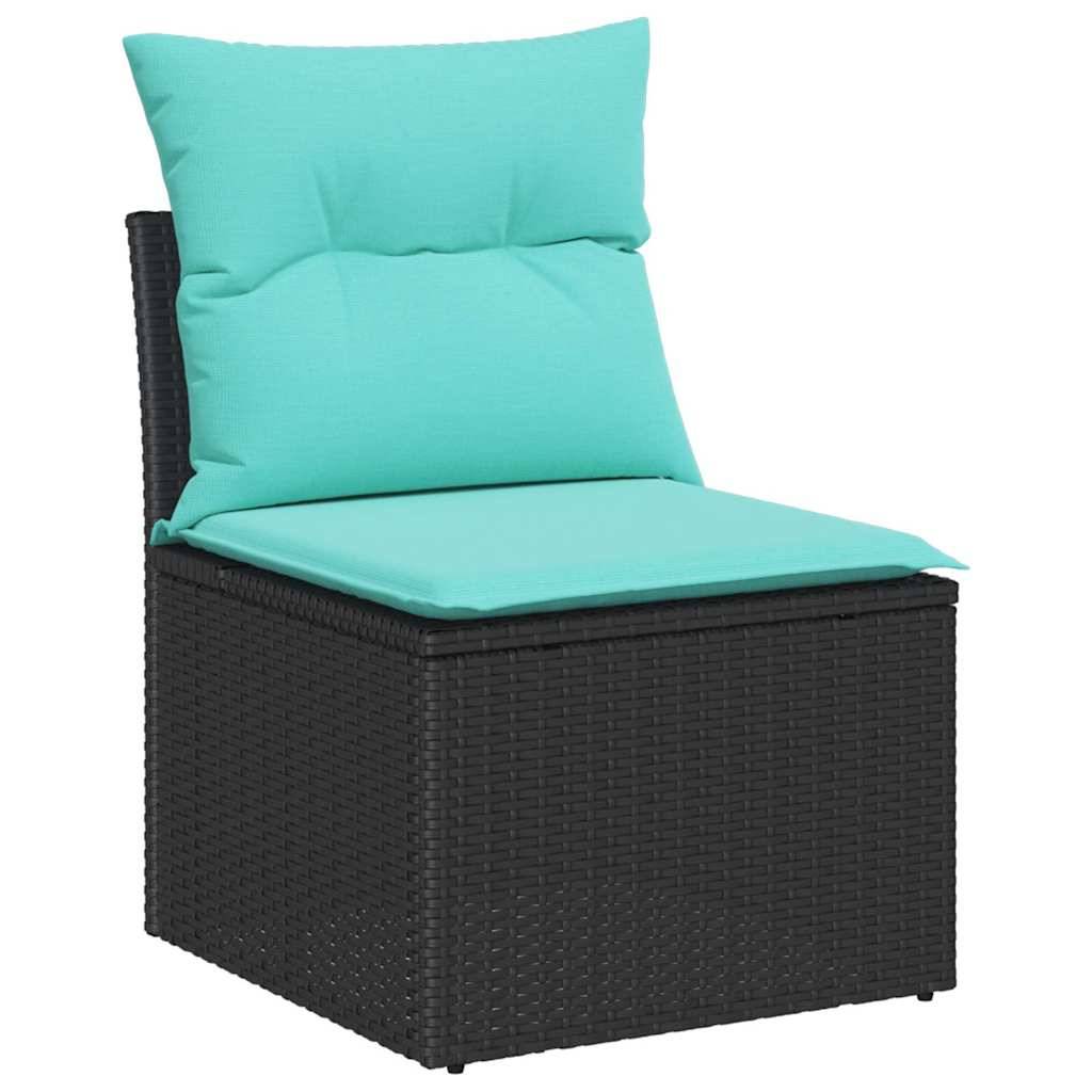 Vidaxl - Ensemble de canapé de jardin avec coussin 9 pcs Noir polyrotin vidaXL 3347305 - Image 6