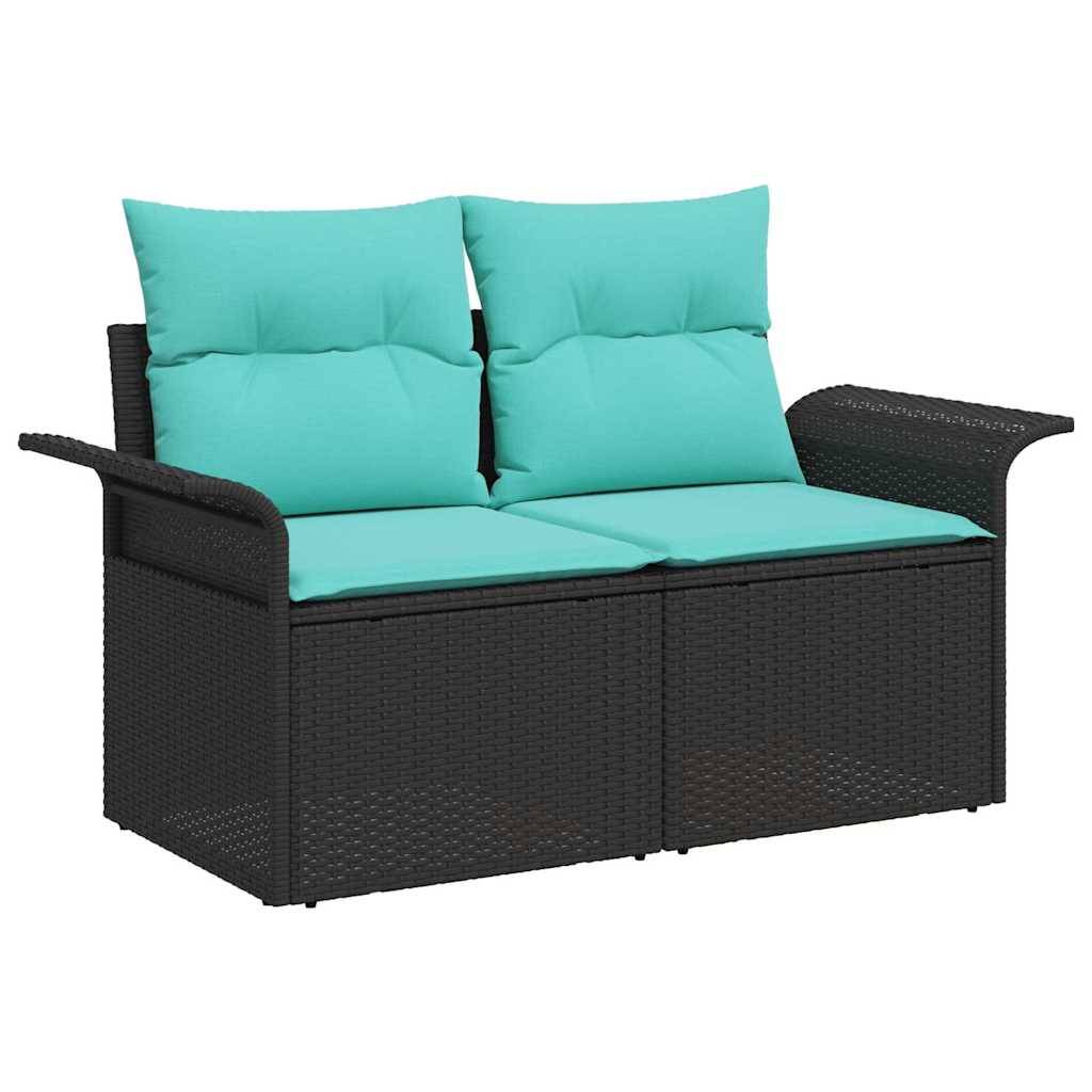 Vidaxl - Ensemble de canapé de jardin avec coussin 9 pcs Noir polyrotin vidaXL 3347305 - Image 5