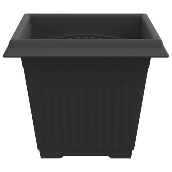 Lot de 6 Pots de Fleurs Carrés Plastique pour Terrasse Jardin Drainage 38x38x30 cm Noir - ComfortXL Outdoor Living - Image 6