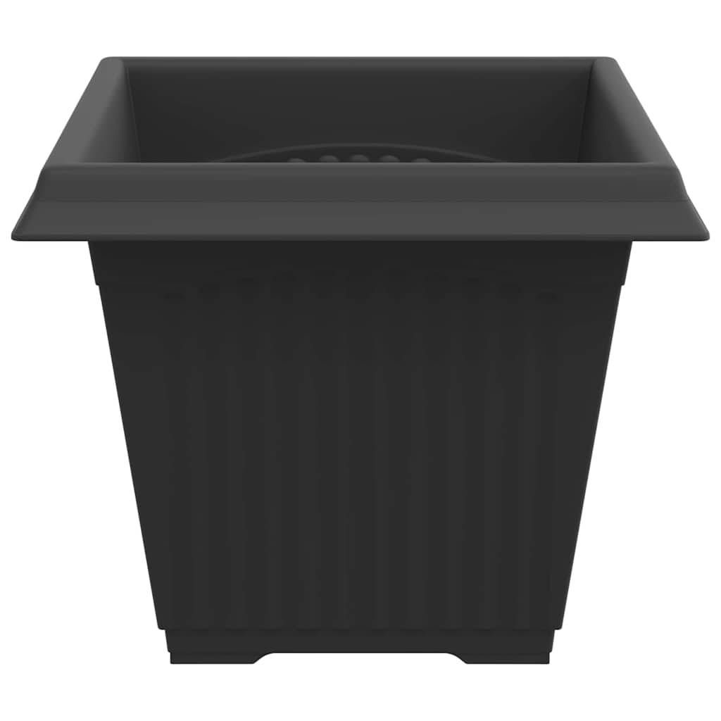 Lot de 6 Pots de Fleurs Carrés Plastique pour Terrasse Jardin Drainage 38x38x30 cm Noir - ComfortXL Outdoor Living - Image 6