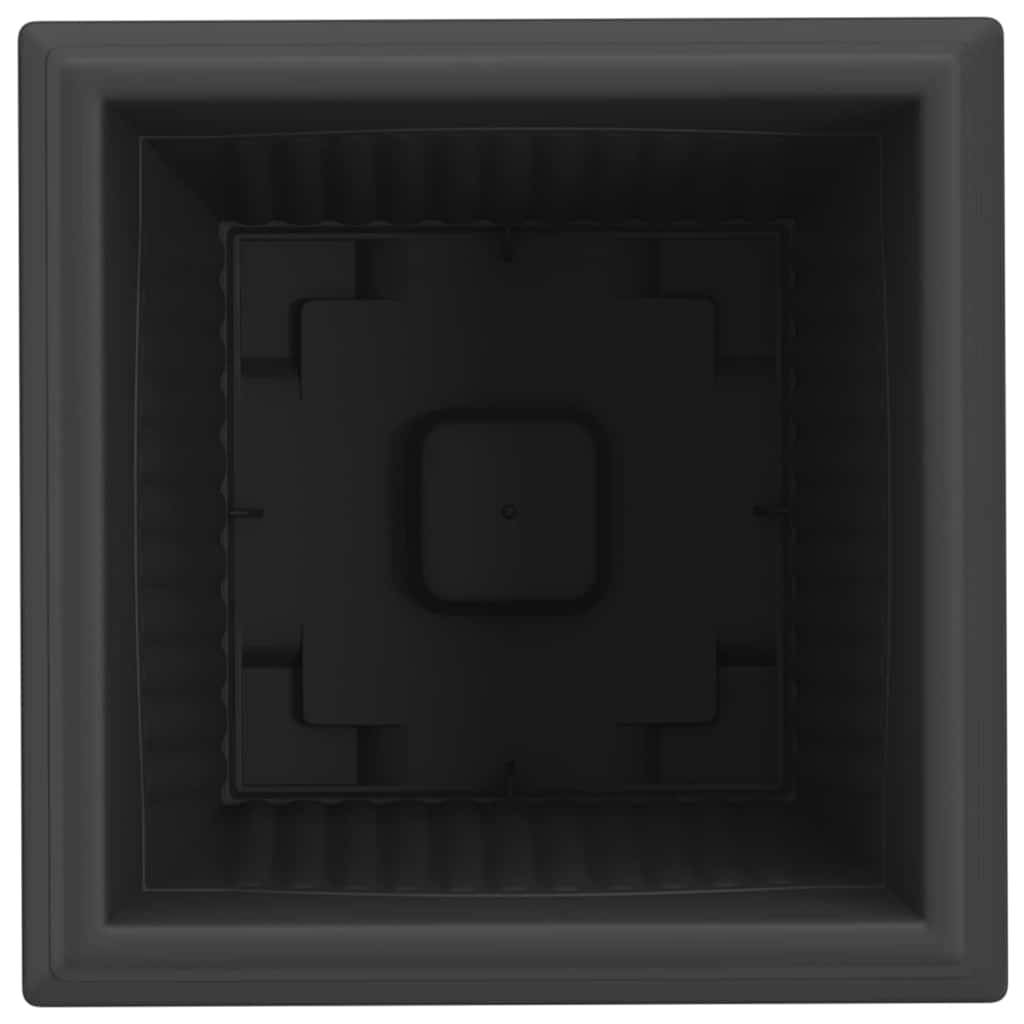 Lot de 6 Pots de Fleurs Carrés Plastique pour Terrasse Jardin Drainage 38x38x30 cm Noir - ComfortXL Outdoor Living - Image 7