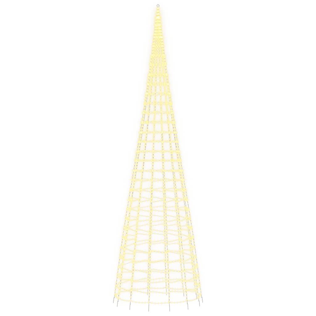 Sapin De Noël - Arbre de Noël lumineux sur mât de drapeau 3000 LED blanc 800 cm - Image 4