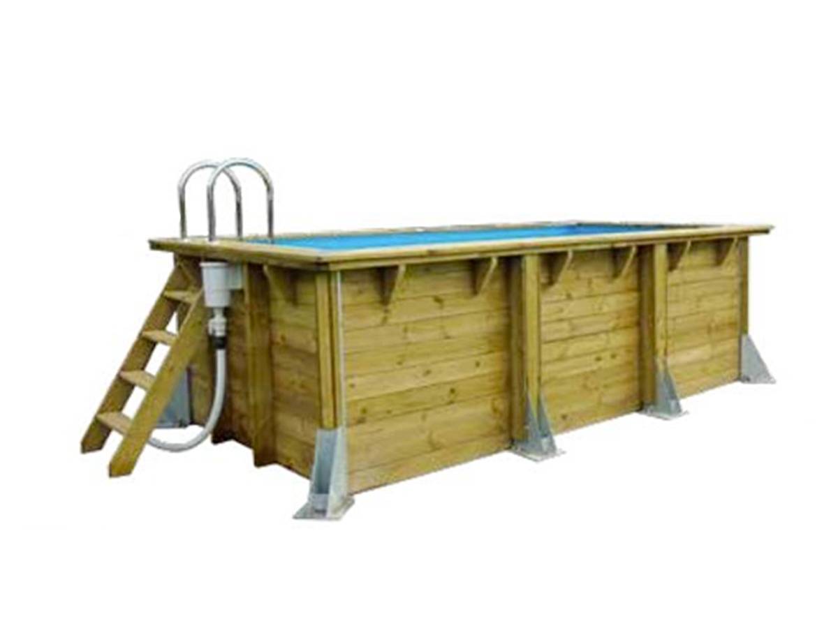 Ubbink - Piscine bois Linéa UrbanPool 4,50 x 2,50 x 1,40 m - Liner gris - Ubbink - Image 4
