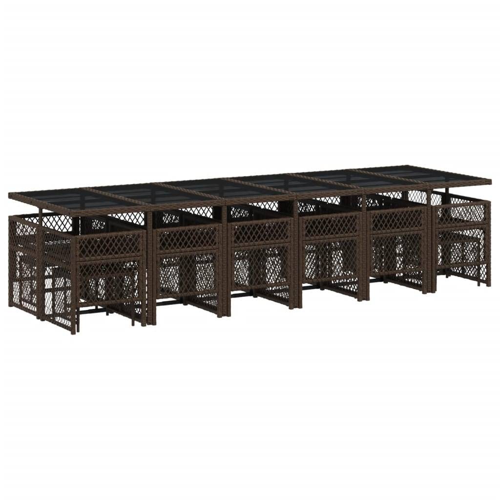 ComfortXL - Table de Jardin Verre 330cm avec 12 Chaises et 4 Tabourets Encastrables 16 Places, Style Rotin – ComfortXL Outdoor Living - Image 6