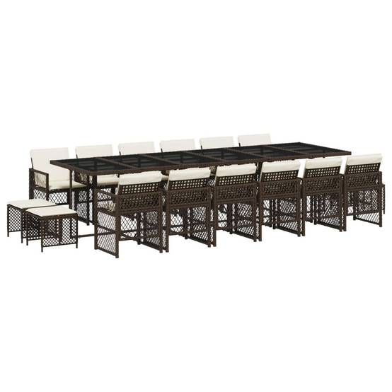 ComfortXL - Table de Jardin Verre 330cm avec 12 Chaises et 4 Tabourets Encastrables 16 Places, Style Rotin – ComfortXL Outdoor Living - Image 2
