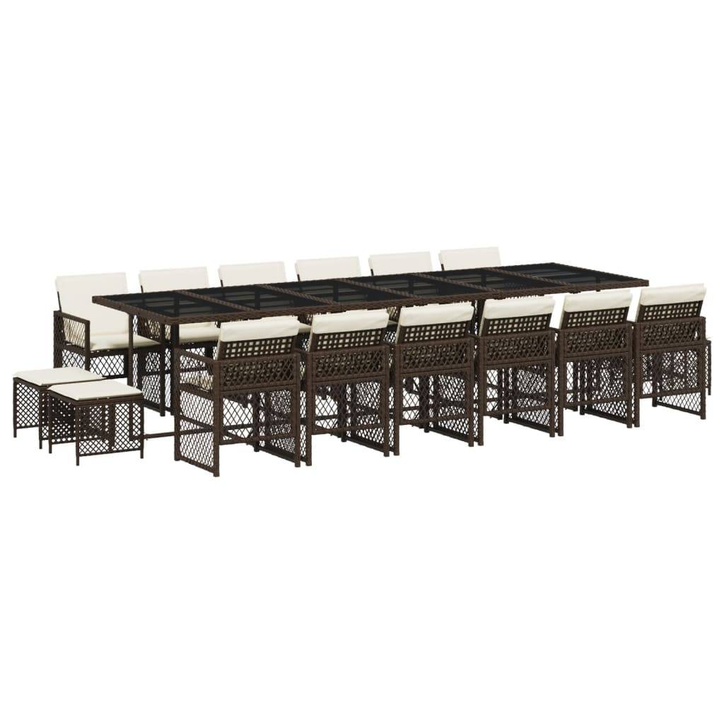 ComfortXL - Table de Jardin Verre 330cm avec 12 Chaises et 4 Tabourets Encastrables 16 Places, Style Rotin – ComfortXL Outdoor Living - Image 2